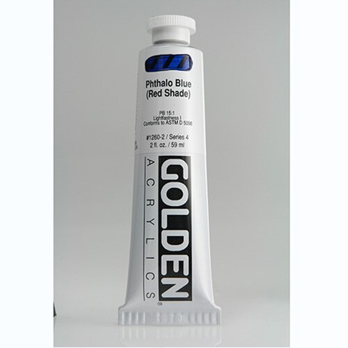 Golden, Heavy Body, Acrylic, Paint, 2oz, Phthalo Blue (Red Shade)